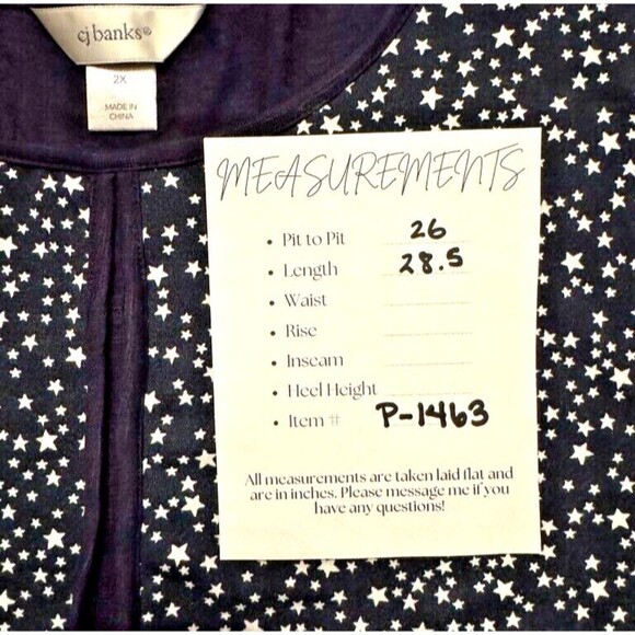 2/$30 CJ Banks Tunic Top Blouse Size 2X Stars Celestial Stretch Office Casual - Picture 4 of 11